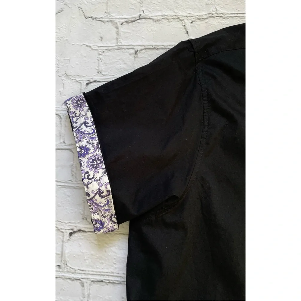 Men’s Black Short Sleeve Button Up Shirt NWT!